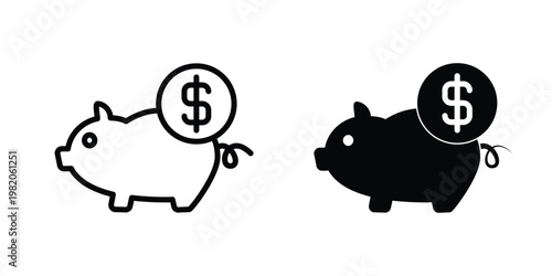 Piggy Bank icon design template