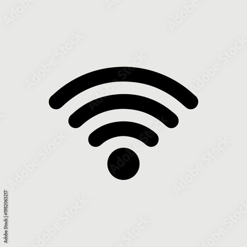 Black Wifi Symbol On Light Gray Background