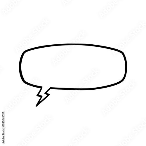 Empty speech bubble or comic shout box icon isolated on white background