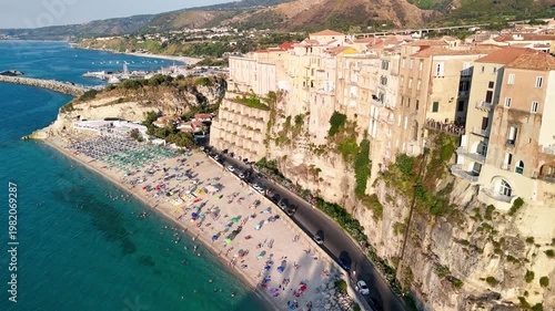 Wallpaper Mural Dramatic aerial view of Tropea Calabria coastline and historic city from drone perspective Torontodigital.ca