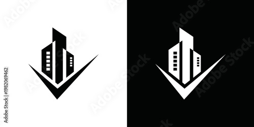 Fotografía simple skyscraper logo vector