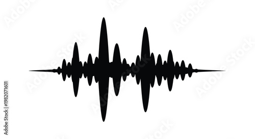 A black waveform illustration representing sound or seismic activity