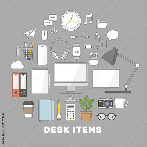 デスク周りのアイテム素材