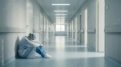 Burnout in Silence Tired Doctor Reflecting After Surgery