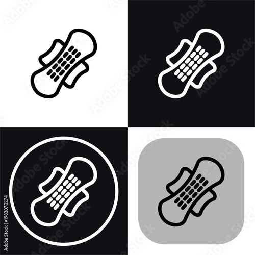 Sanitary napkin icon symbol - Sanitary napkin for human hygiene treatment vector illustration.