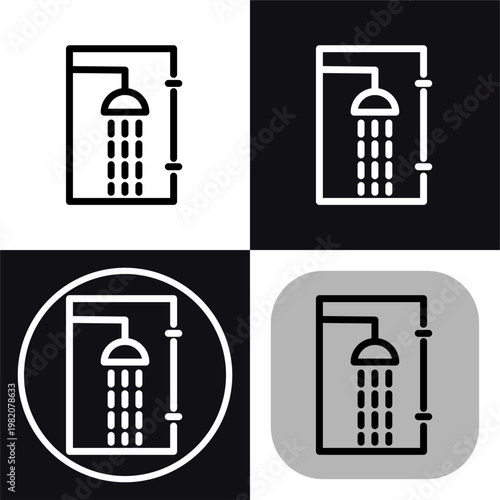 Shower cabinet icon symbol - Shower to get clean vector illustration.