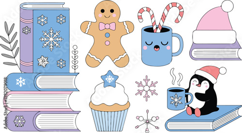 little girl with dog celebrating birthday party with cake and gifts illustration