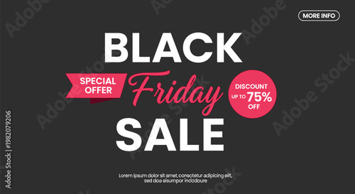 Black Friday sale, special offer, discount banner, vector