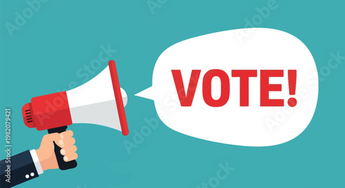 Voting, Election, Megaphone, Campaign Vector