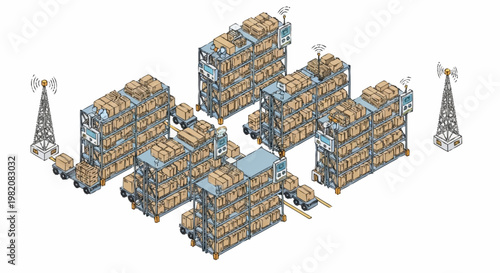 3D rendering of industrial storage facility.