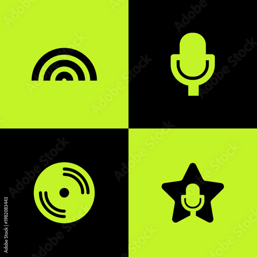 Minimalist Karaoke Logo Bundle Modern Music Singing Entertainment Brand Identity Clean Vector Set