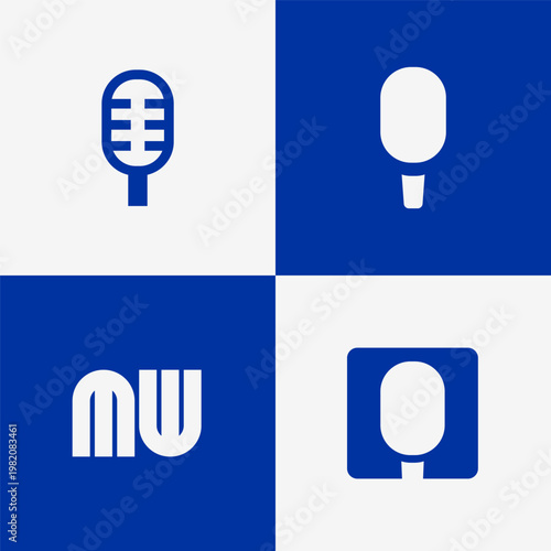 Minimalist Karaoke Logo Bundle Modern Music Singing Entertainment Brand Identity Clean Vector Set