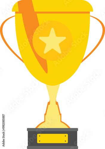 golden trophy cup isolated on white background 