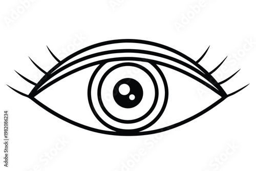 eye silhouette line art vector illustration with a white background