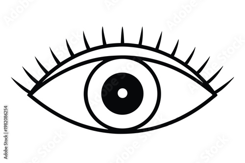 eye silhouette line art vector illustration with a white background