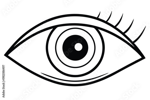 eye silhouette line art vector illustration with a white background
