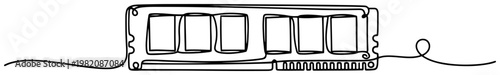 RAM memory module computer hardware component in continuous line art style