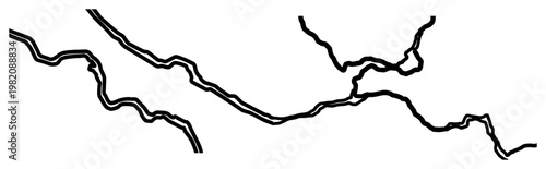 Jagged crack lines representing broken surface ground fissures or lightning bolts in clean minimalist graphic style