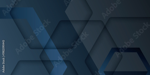 3D abstract background with realistic hexagonal concave lines effect. Futuristic tech design with glowing geometric layers. Modern graphic design template. EPS. 3