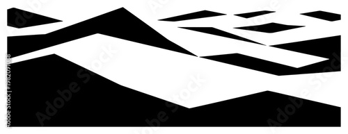 Desert sand dunes landscape silhouette in minimalist geometric style