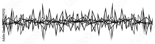 Sound wave frequency pattern with sharp jagged lines in abstract minimalist style