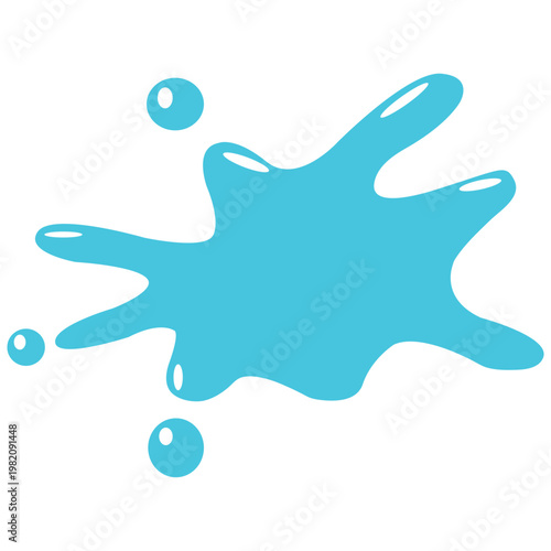 Splattering Liquid Spilled Puddle Vector Illustration