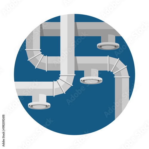 Ventilation system circular colorful icon
