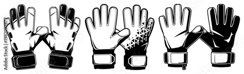 Goalkeeper gloves collection for football players in bold graphic style