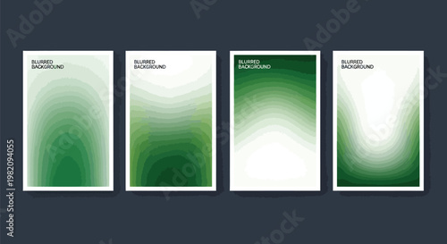 Green Gradient Backgrounds, Abstract Vector Templates, Business Presentation