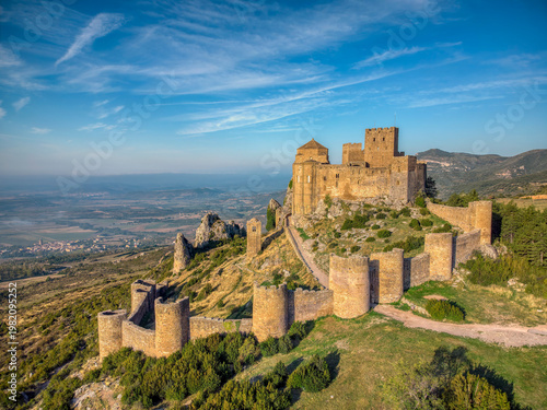 View to the Castle of Loarre, Loarre, Huesca, Aragon, Spain.