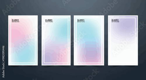 Gradient, Business, Card, Templates, Set of 4