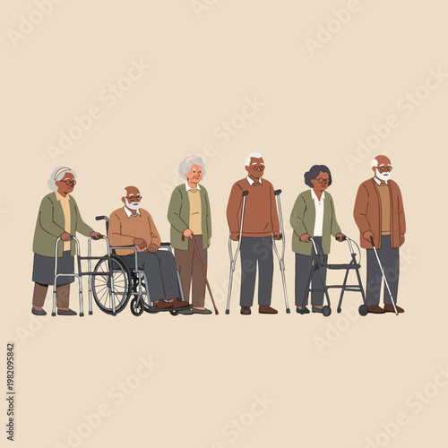 Diverse Group of Seniors Engaging in Community Activity