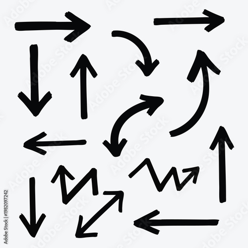 Collection of Hand Drawn Arrow Symbols for Business and Creative Use
