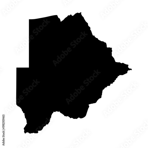 Fotografie Botswana country map silhouette vector illustration