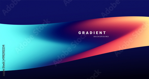 Abstract gradient wave background with vibrant flowing colors on dark blue backdrop