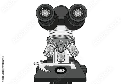 Classic stereo microscope with dual eyepieces and built-in illumination