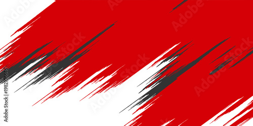 black red dragon decal brush fire volcano lava sakura Asia Japan anime style illustration sporty background banner, vector