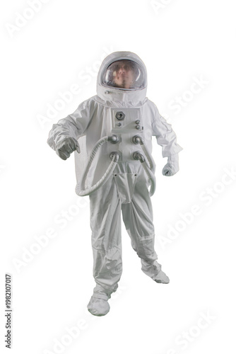 Wallpaper Mural Male astronaut in white space suit standing isolated background full length Torontodigital.ca