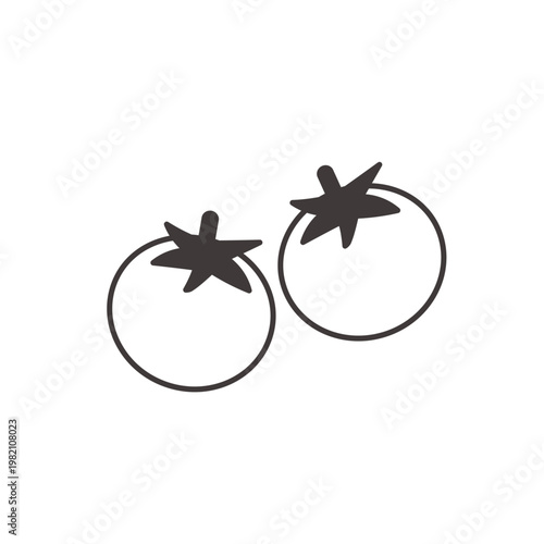 ミニトマトのイラスト　食べ物
お弁当　おかずのイラスト　シンプル　素材　弁当素材　