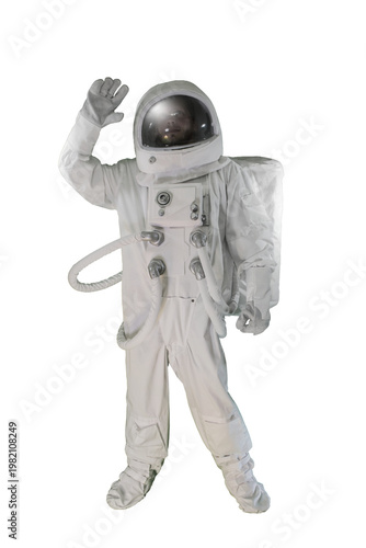Wallpaper Mural Male astronaut in white space suit standing isolated background full length Torontodigital.ca