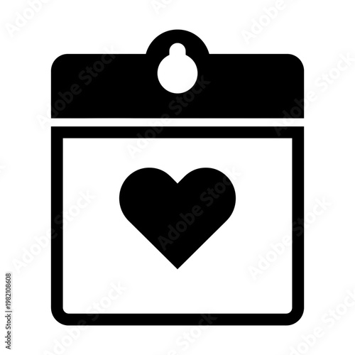 Heart on Calendar Icon - Love and Events