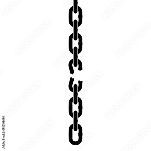 Broken Chain Symbolizing Freedom and Breaking Free