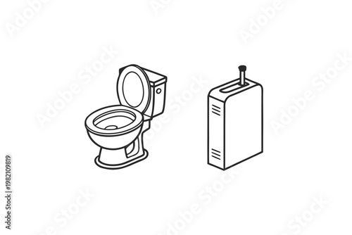 Toilet icons set illustration bathroom sanitation equipment symbol design