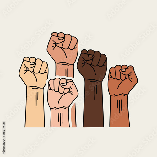 Diverse Group of Empowered Hands Raised in Unity and Solidarity