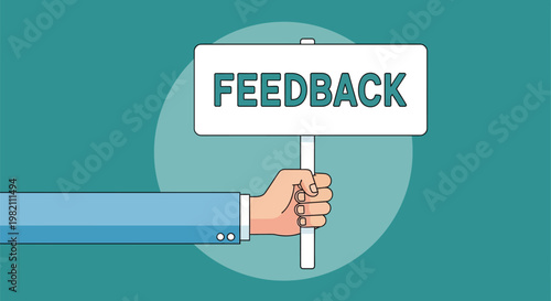 Feedback, Business Hand, Communication Sign, Vector Icon