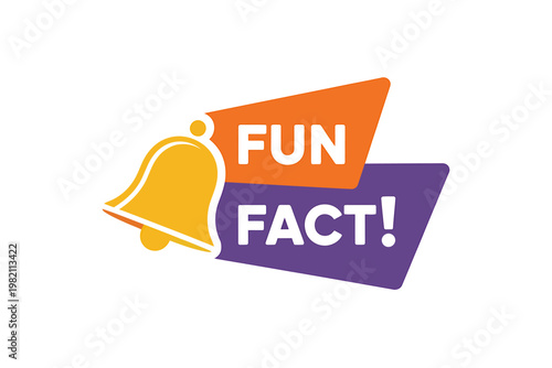Fun fact bell icon with colorful speech bubbles on white background