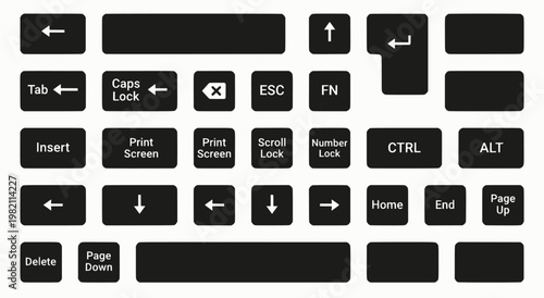 Keyboard navigation line icons set – outline, direction, arrow shortcuts collection
