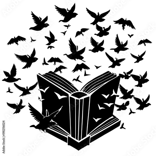 set of books with wings
