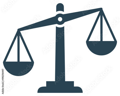 Canvas-taulu Scales of justice tilted balance legal concept symbol clean vector design