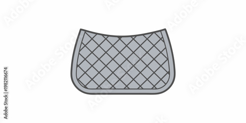 A gray saddle pad with a diamond shaped quilted pattern is displayed